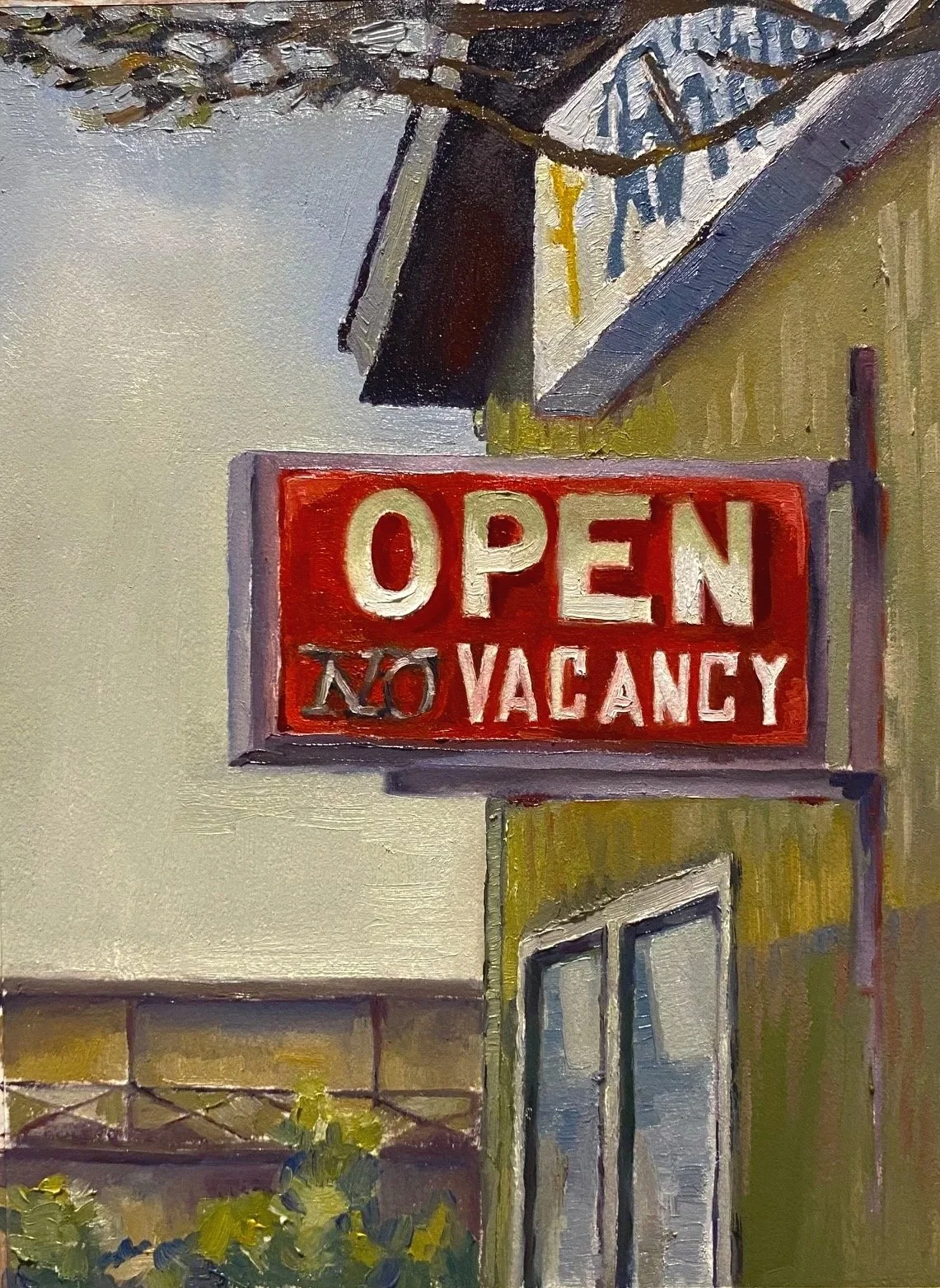 Vacancy, 9 x 12", oil on Arches paper