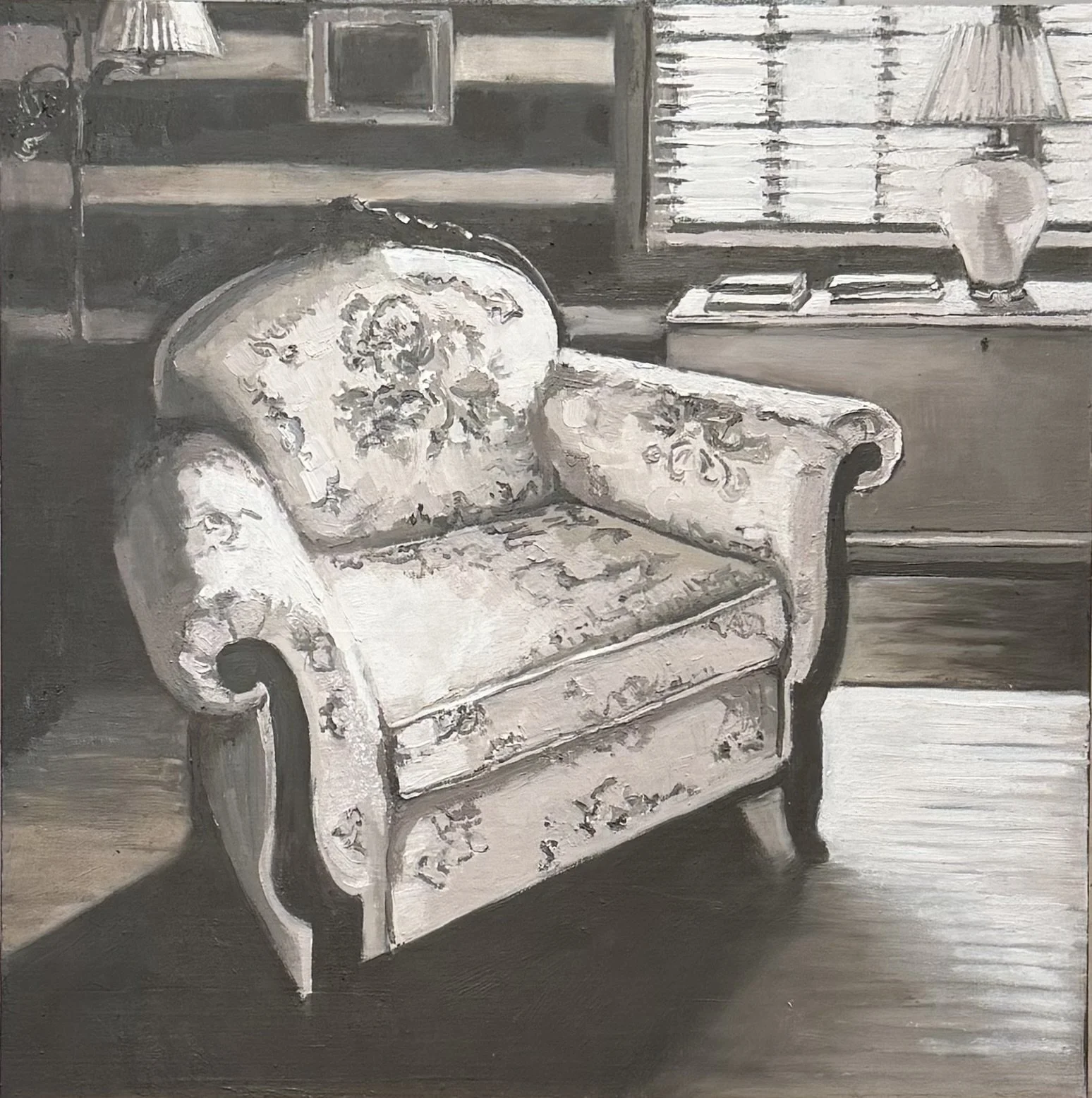 Pink Bedroom, 12 x 12", oil on board