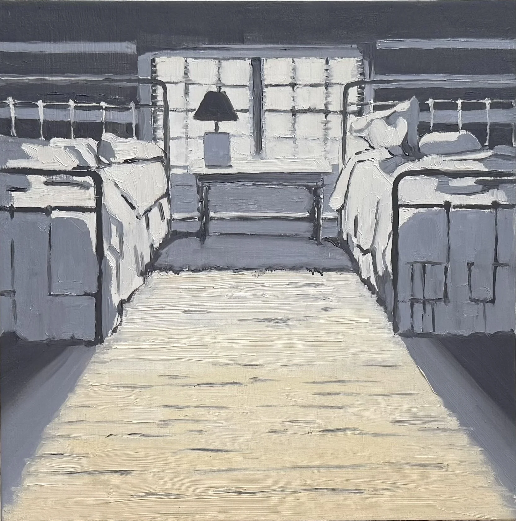 Upstairs Bedroom, 12 x 12", oil on board