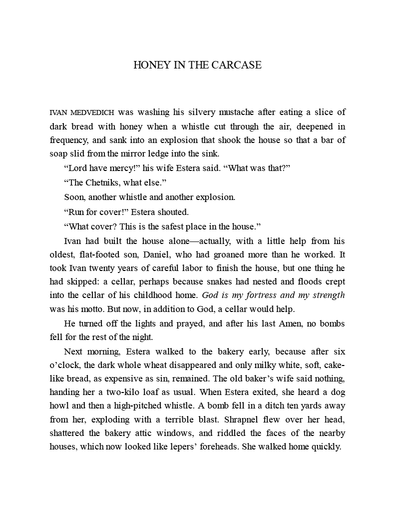 Honey in the Carcase by Josip Novakovich — Dzanc Books