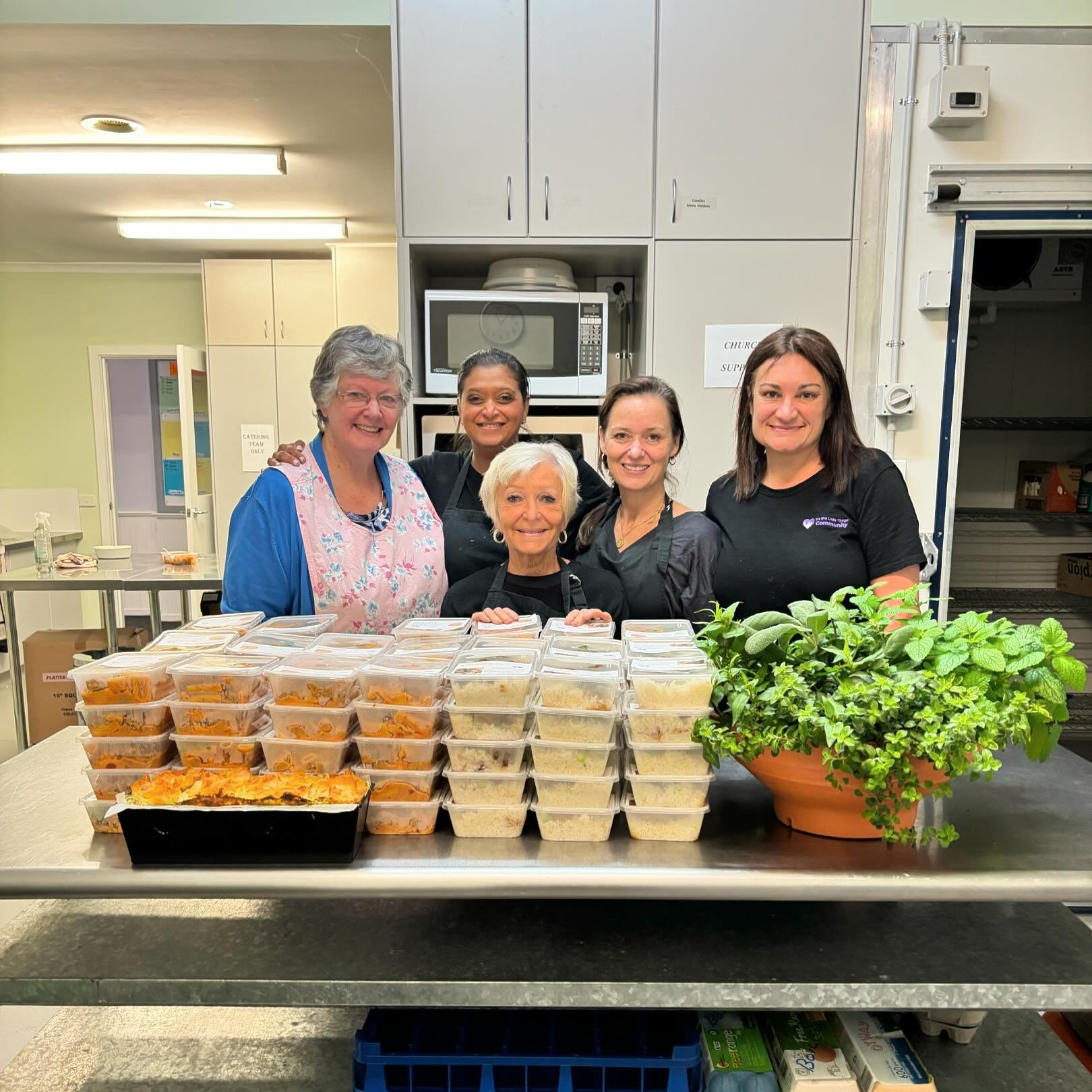 What a fun day we had at Christchurch, Castlemaine yesterday cooking meals for the vulnerable in their community.

We made 120 meals, including Sausage Pasta, Souffra and Asian Meatballs with Pilaf rice!

Thank you to all the volunteers involved!