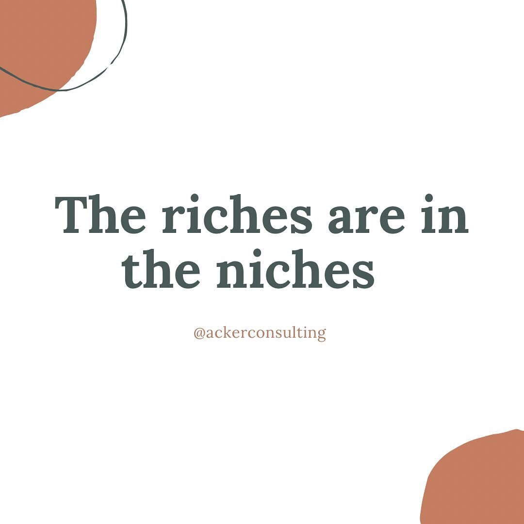 We&rsquo;ve all heard this, right ladies? The riches are in the niches🙌🏻

I think we are all on the same page about wanting our business bringing in the riches&hellip;sooo why should you start thinking about niching down? ⬇️

💰Increases customer s