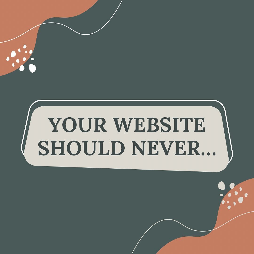 ❌Leave someone wondering where do I go next‼️

👉🏻Each page on your website should take your visitors on a journey leading them on a path to your goal completion. 

👉🏻Does each page of your website have atleast one call to action?

👉🏻A call to a