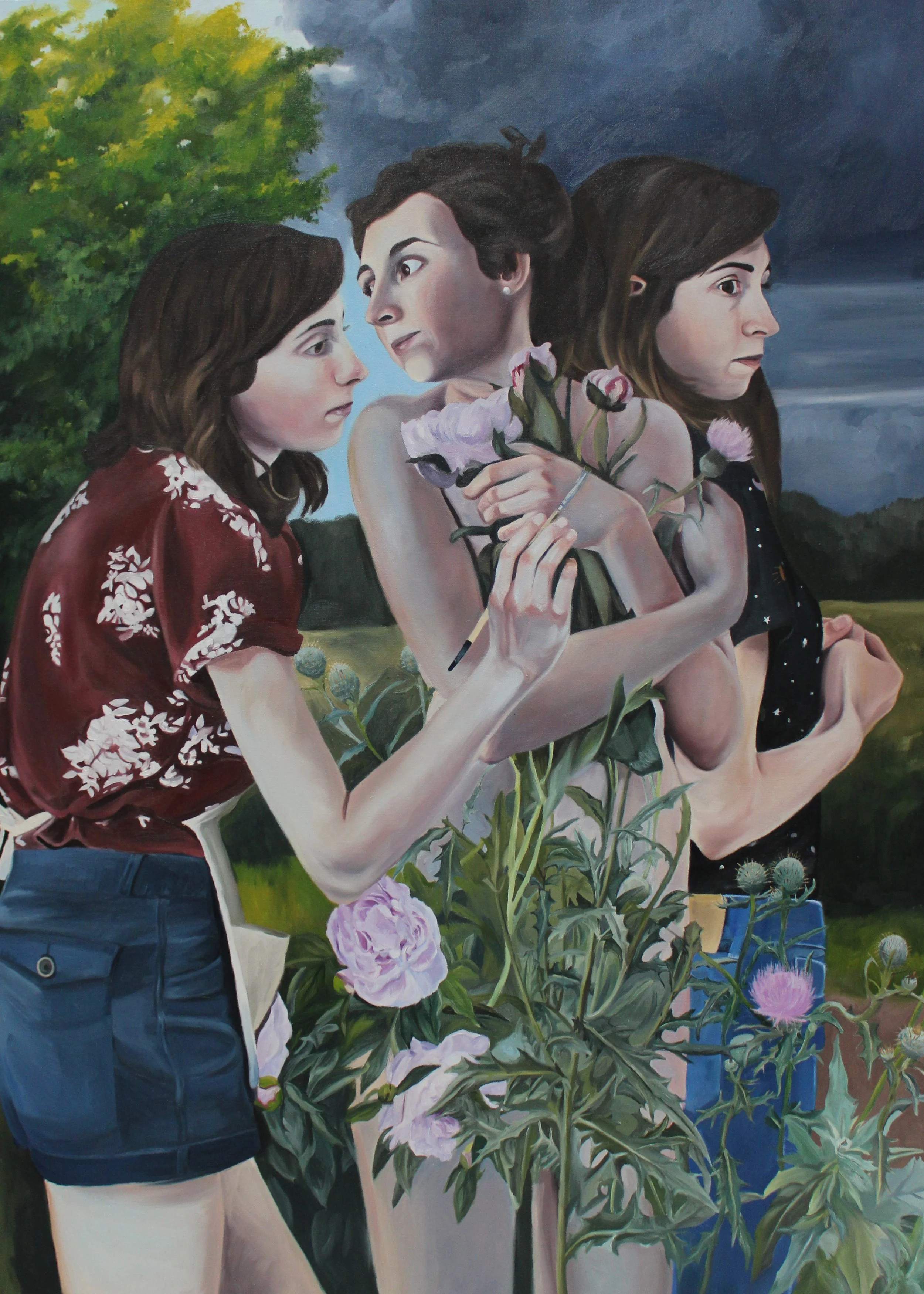 Three Selves, Oil on Canvas, 2022, 51" x 36 1/4"