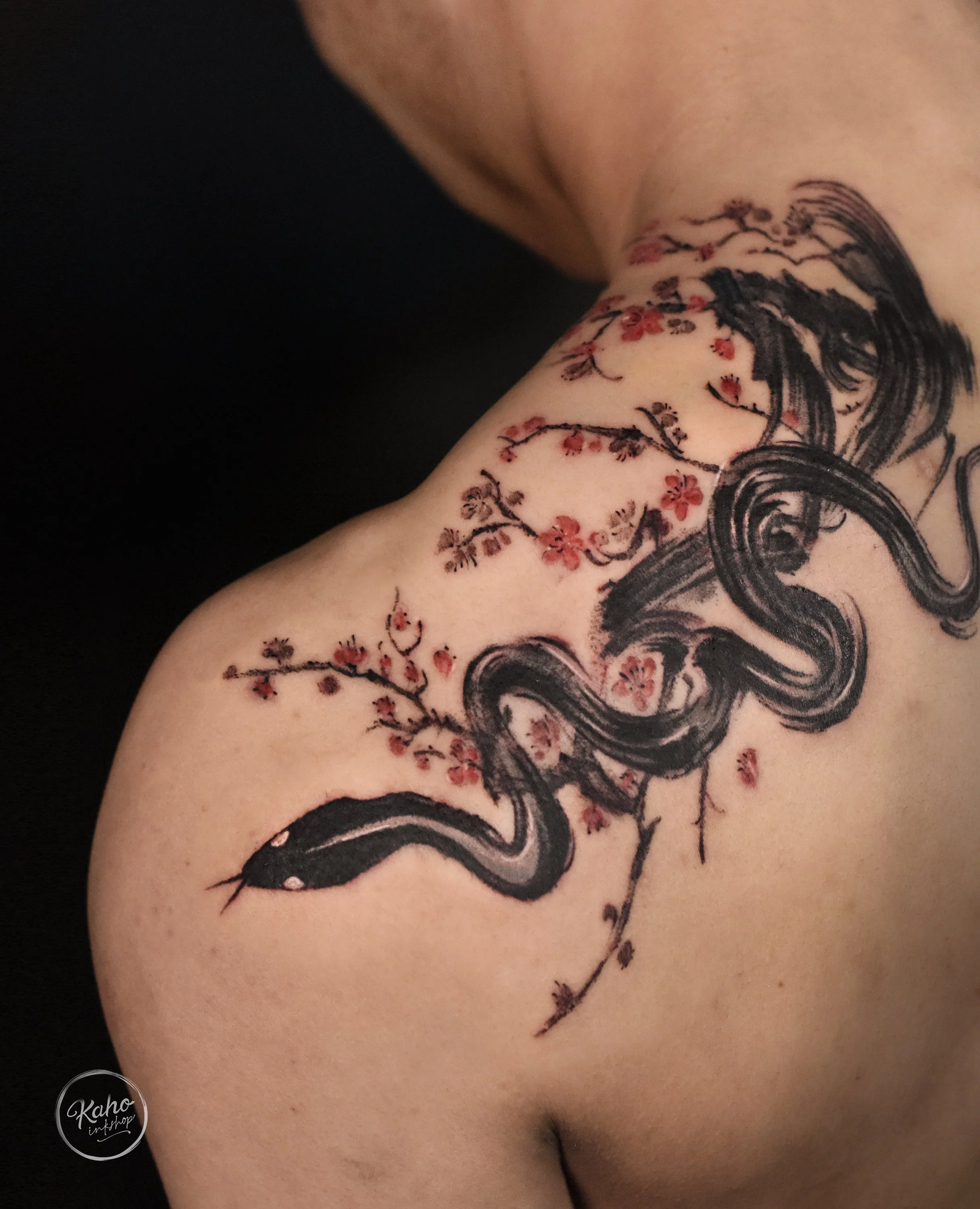 kaho inkshop - brushstroke tattoo, asian tattoo bamboo abstract tattootattoo, los angeles, san francisco, new york, california