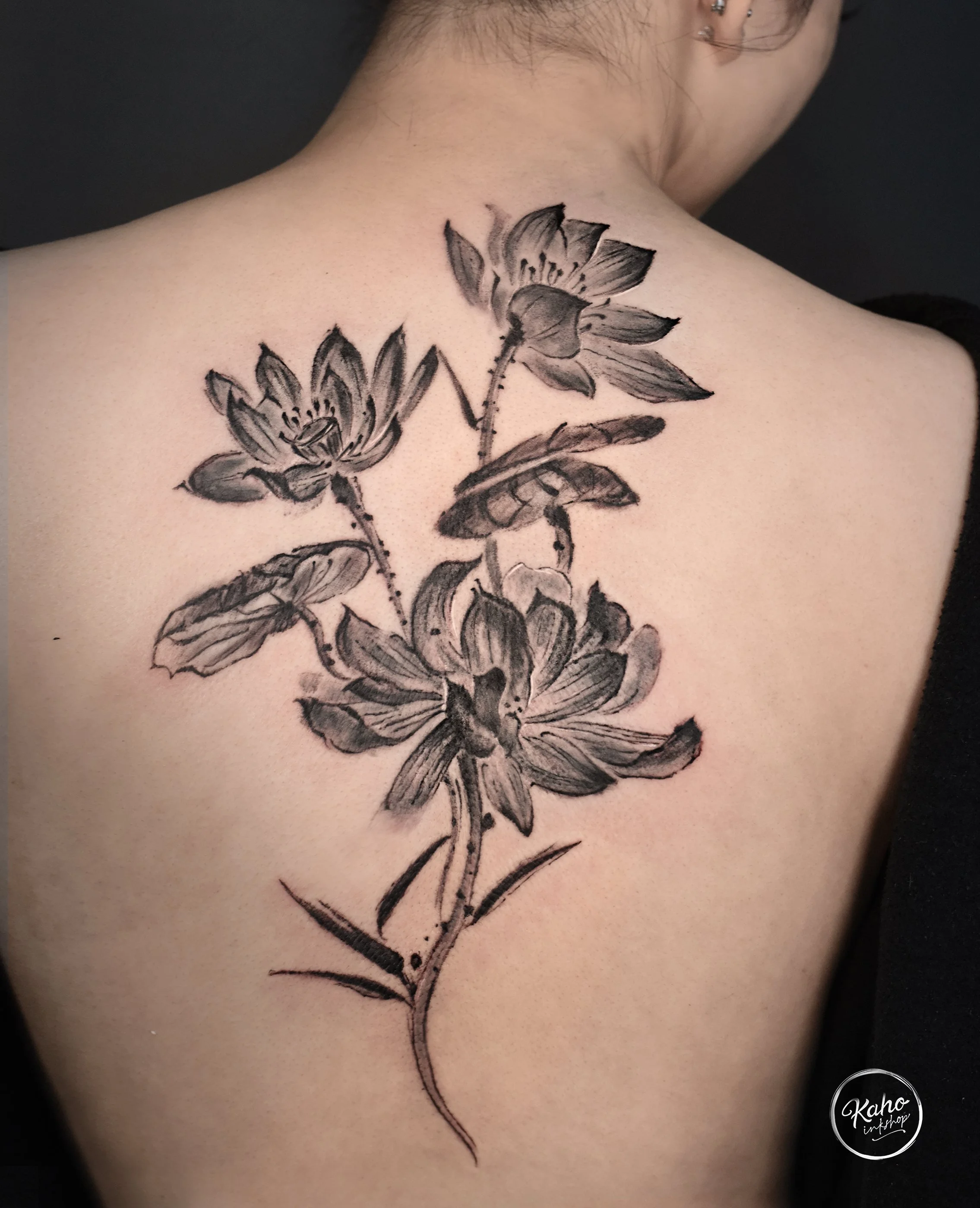 kaho inkshop - brushstroke tattoo, asian tattoo bamboo abstract tattootattoo, los angeles, san francisco, new york, california
