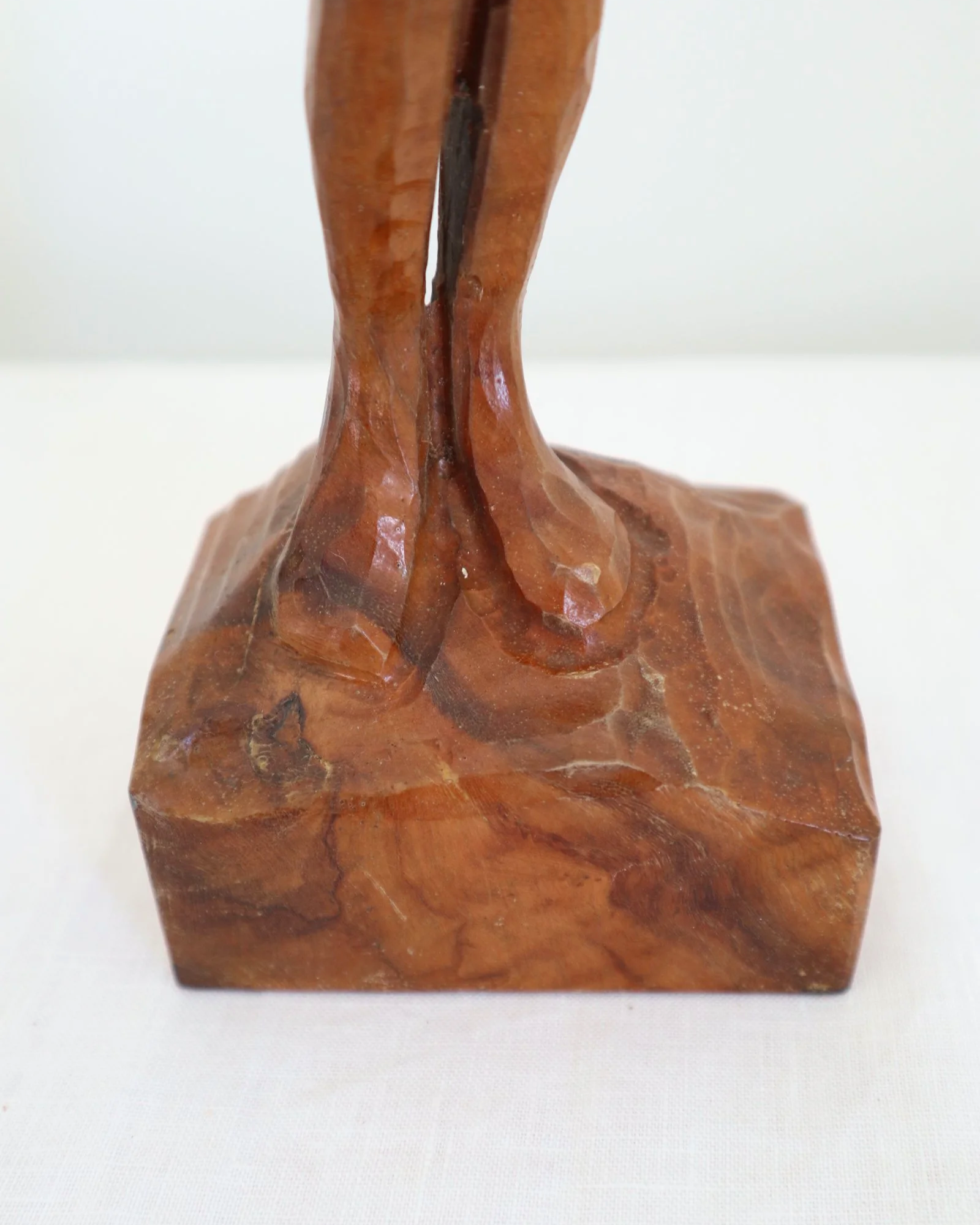 Vintage, hand carved wooden sculpture of female nude.