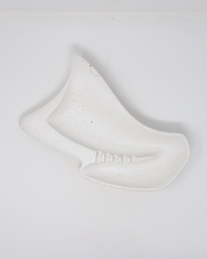 American brutalist white ceramic ashtray dish from Haeger, circa 1950-60s. Marked Haeger 1057 USA