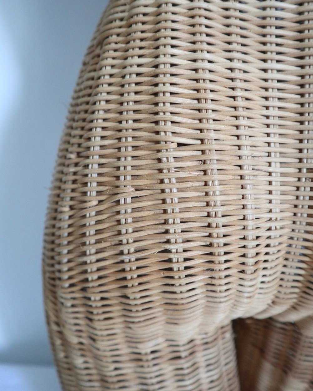 Vintage life size woven wicker dress makers mannequin, circa 1960s.