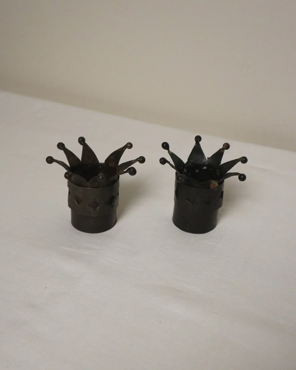 Pair of jester hat candle holders