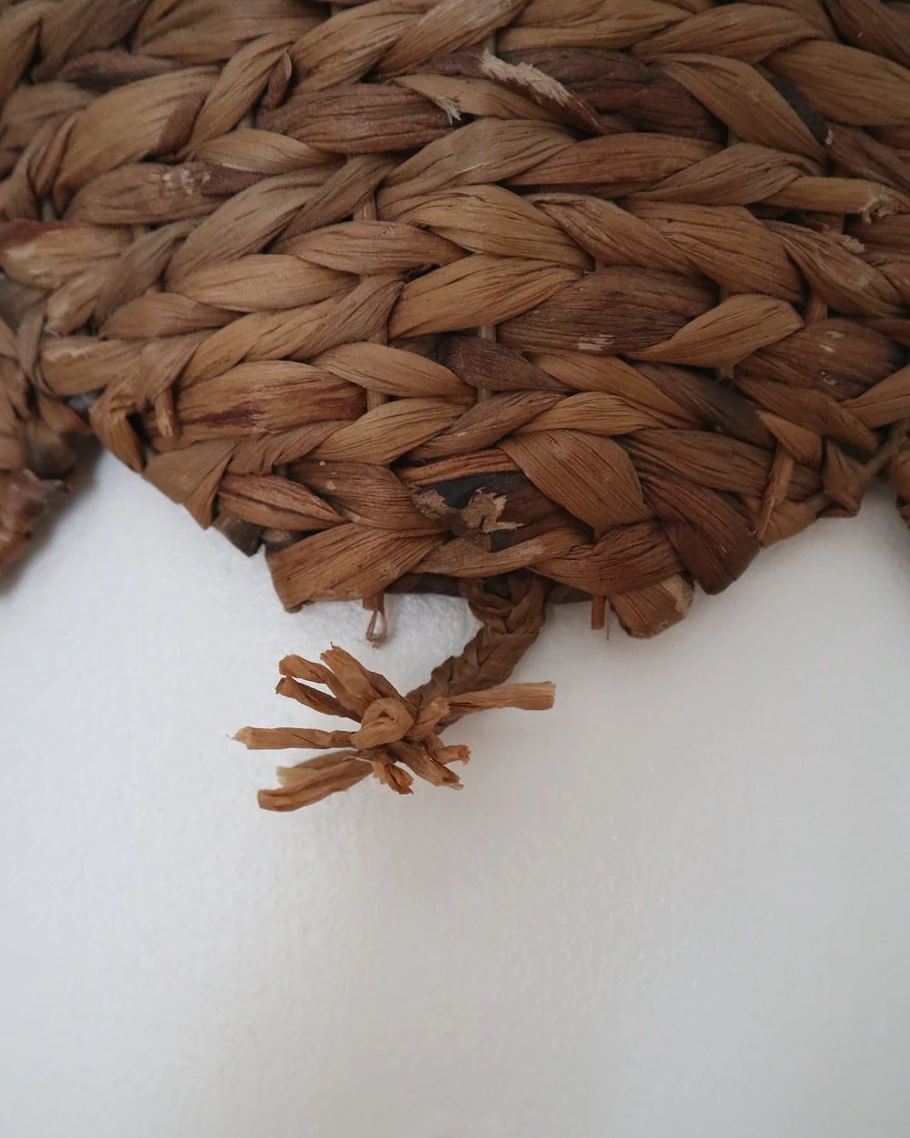 Set of two vintage turtle wall hangings handmade with woven natural water hyacinth.