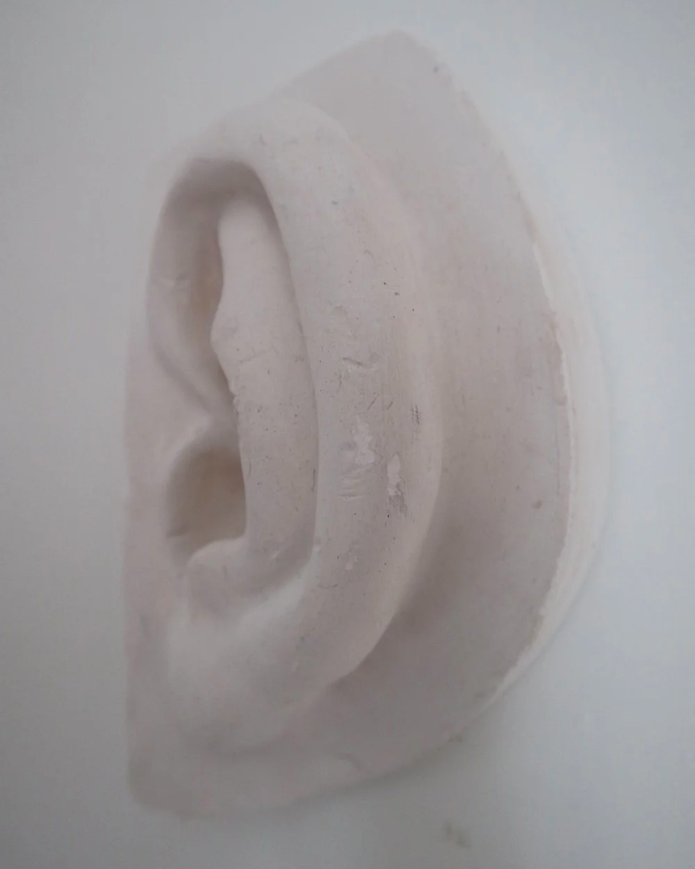 Vintage white plaster cast of David's ear by Michelangelo.