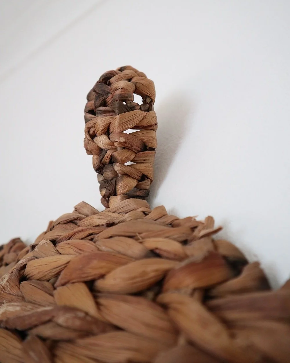 Set of two vintage turtle wall hangings handmade with woven natural water hyacinth.