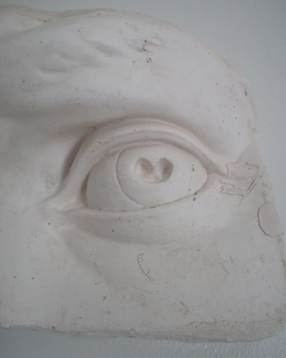 Vintage white plaster cast of David's eye by Michaelangelo.