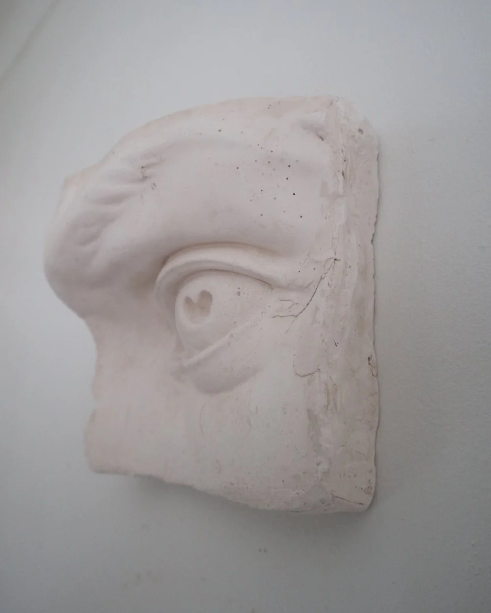 Vintage white plaster cast of David's eye by Michaelangelo.