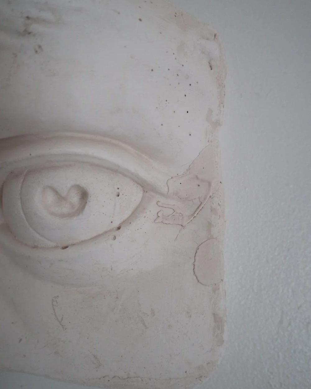 Vintage white plaster cast of David's eye by Michaelangelo.