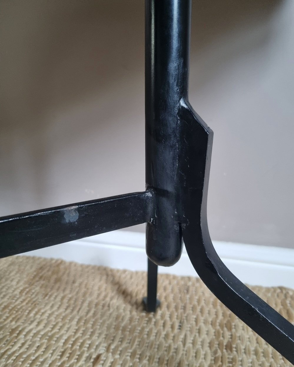 Rare, exquisite trompe l'oeil woven rattan table