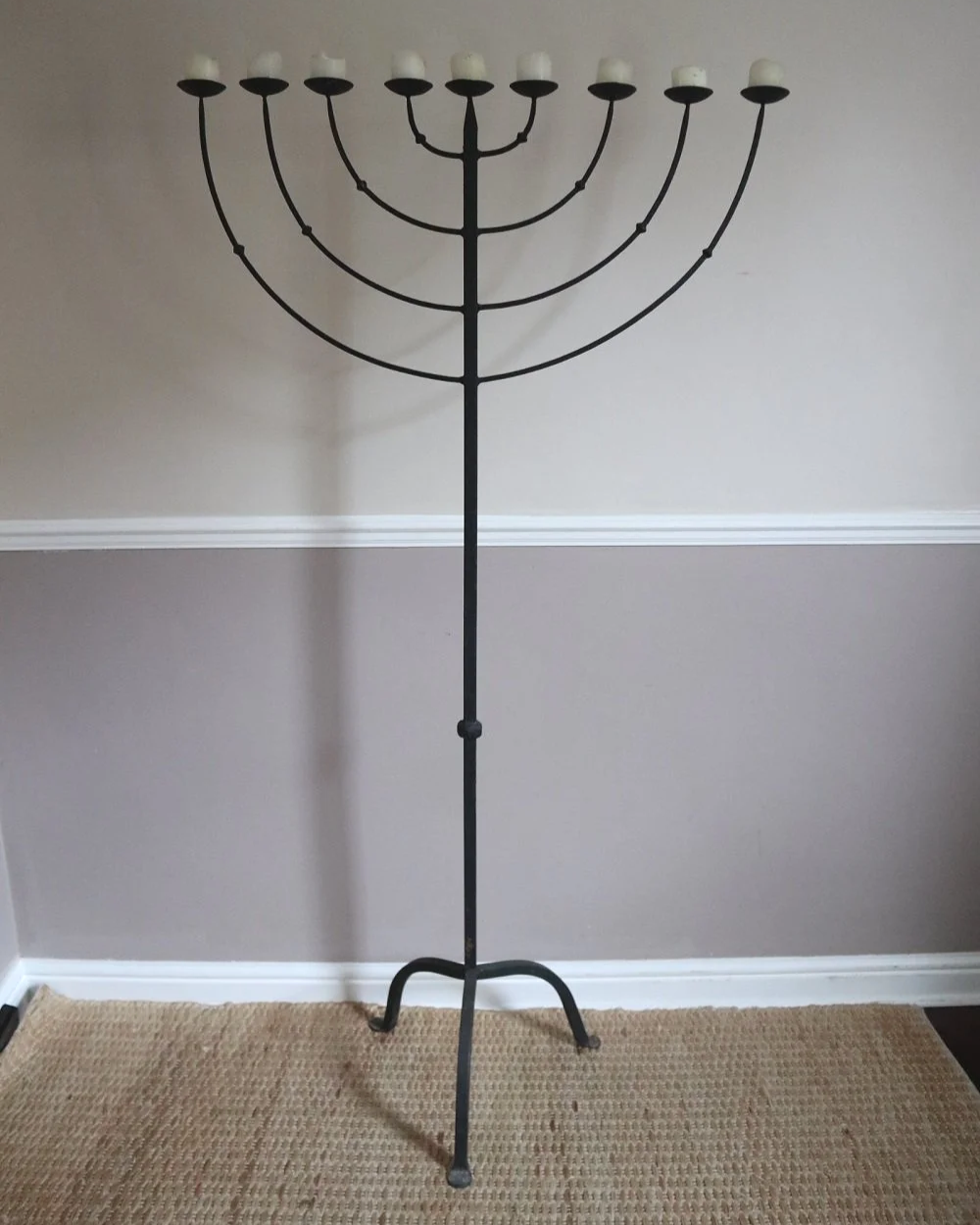 Brutalist wrought iron candleholder