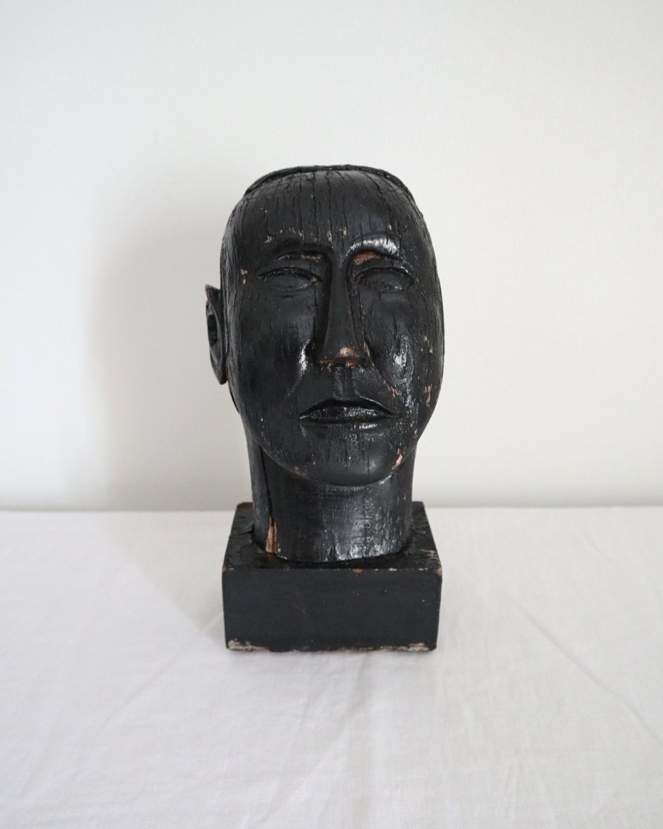 Vintage sculpture of male head