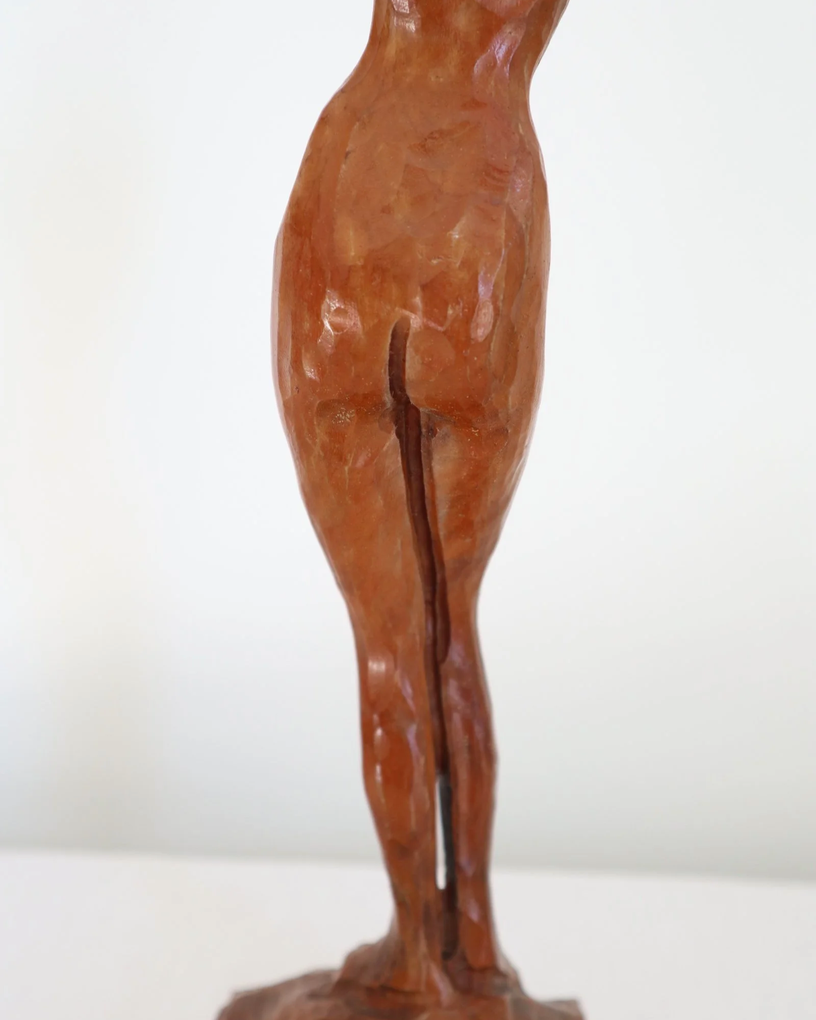 Vintage, hand carved wooden sculpture of female nude.