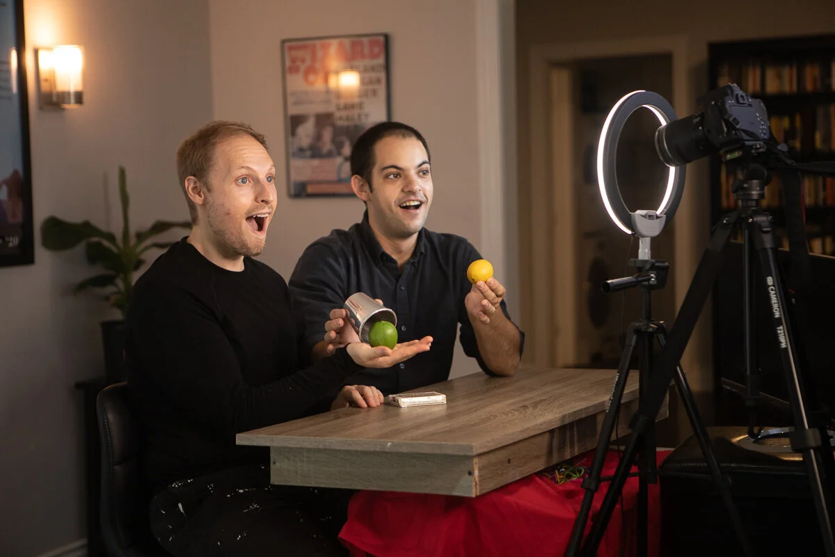 Ben Train and Jonah Babins live magic performing