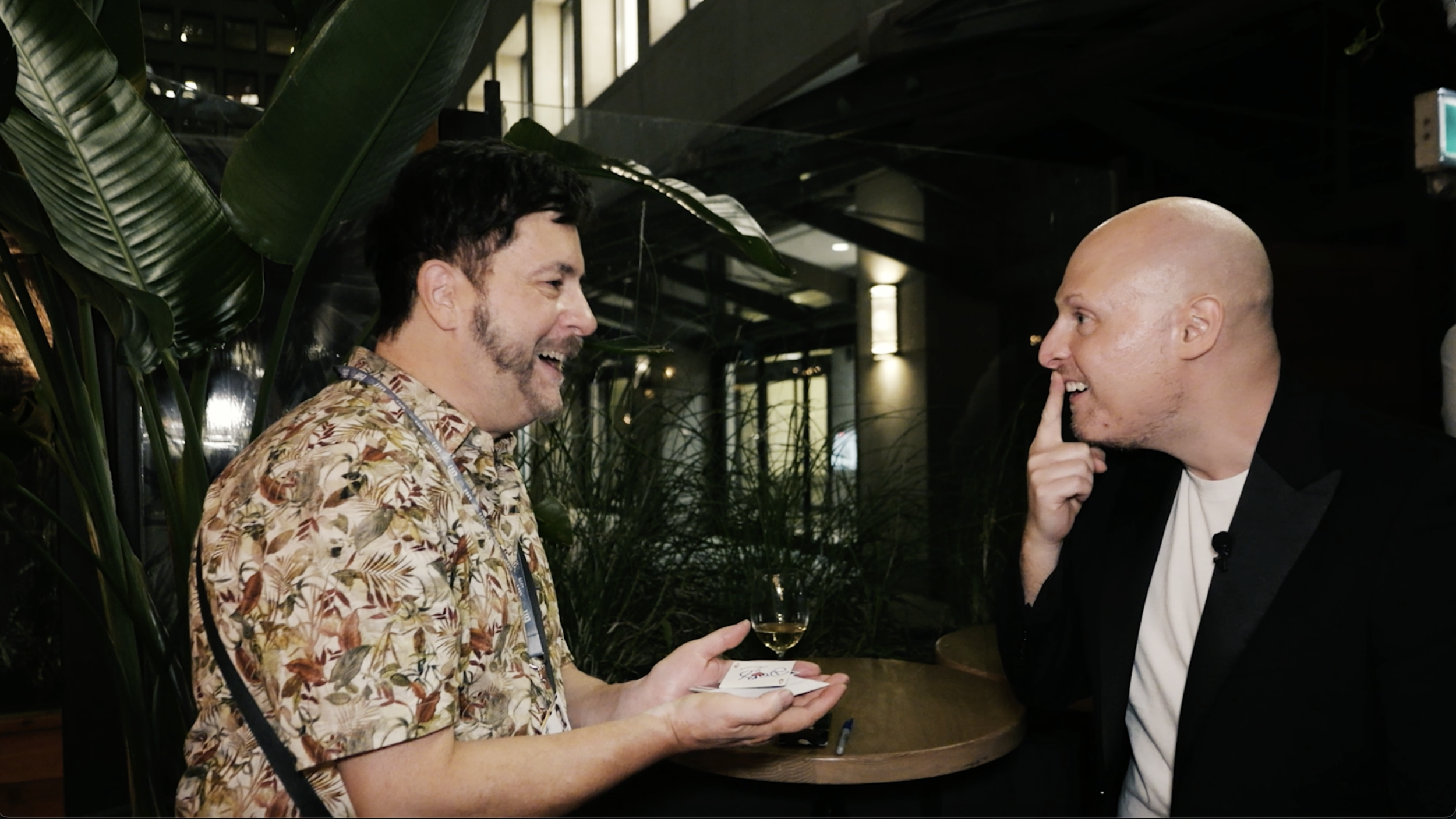 Ben Train entertaining creative professionals with mingling magic at TIFF event
