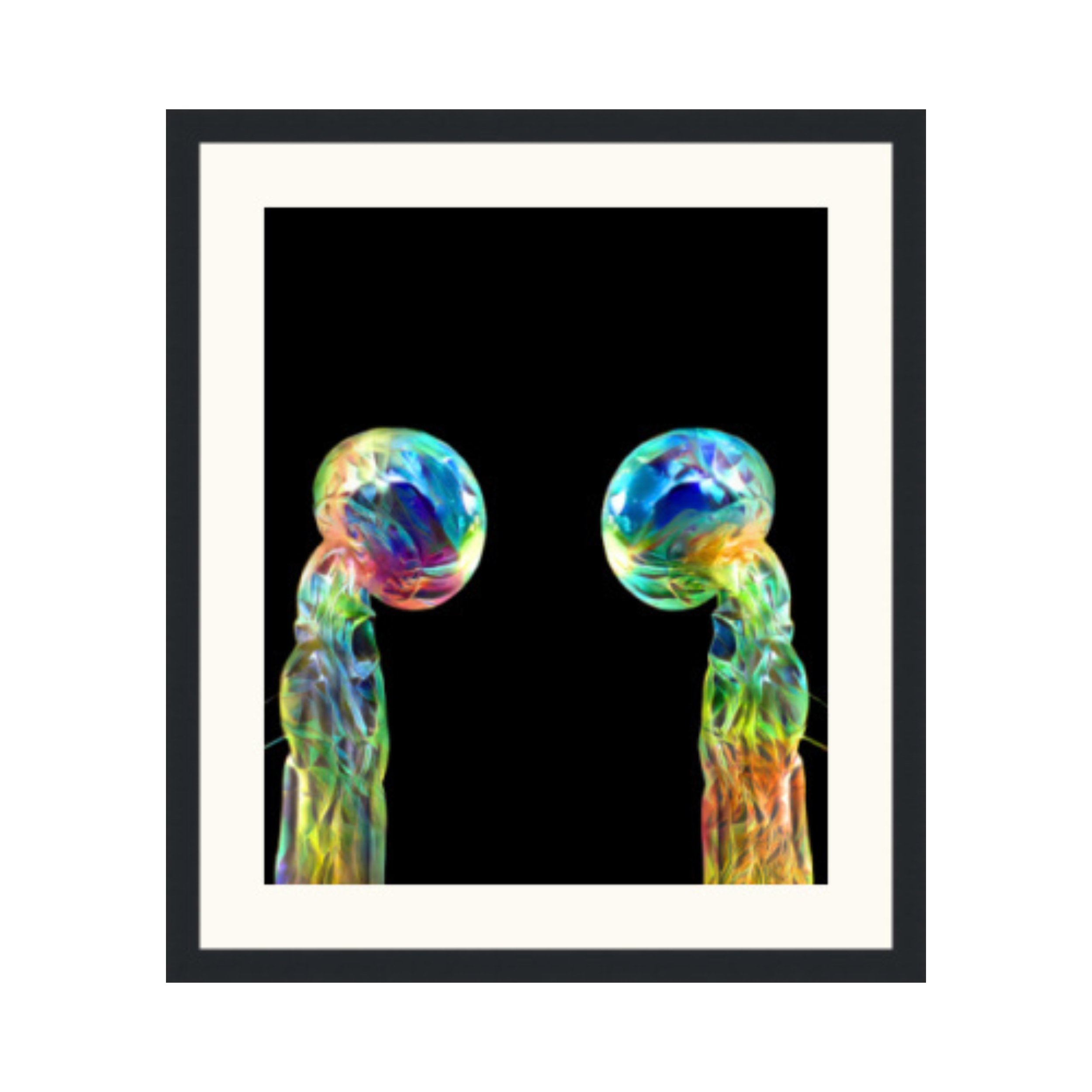 Trichomes 50x with AI manipulation - Framed Cannabis Print.jpg