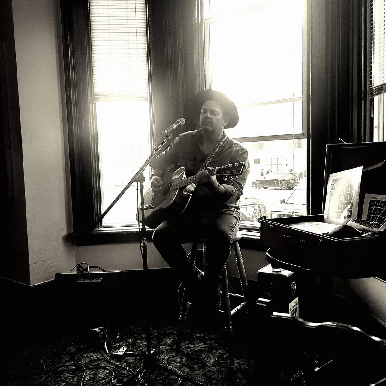 Steve solo acoustic at The Beer, Wine & Spirits show in Exeter, ON