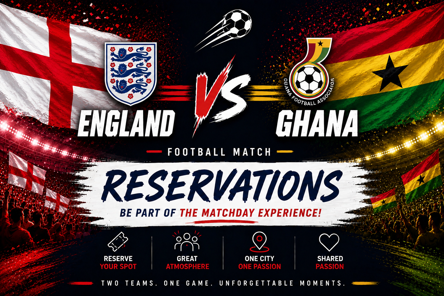 England v Ghana reservations