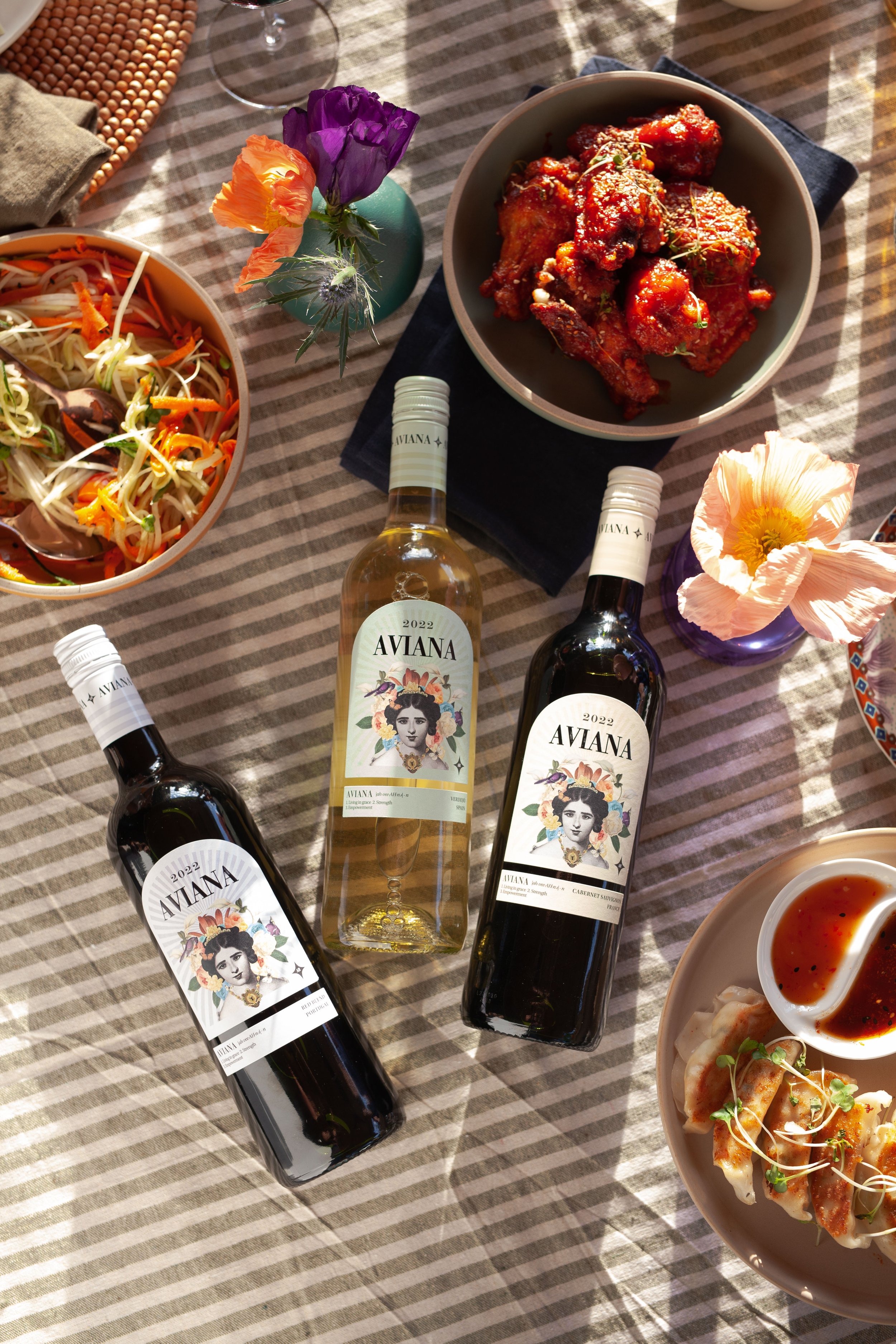 Aviana wine collection and picnic food