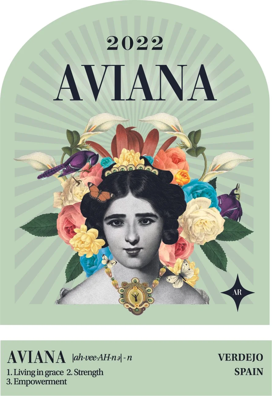 Aviana Verdejo wine label.