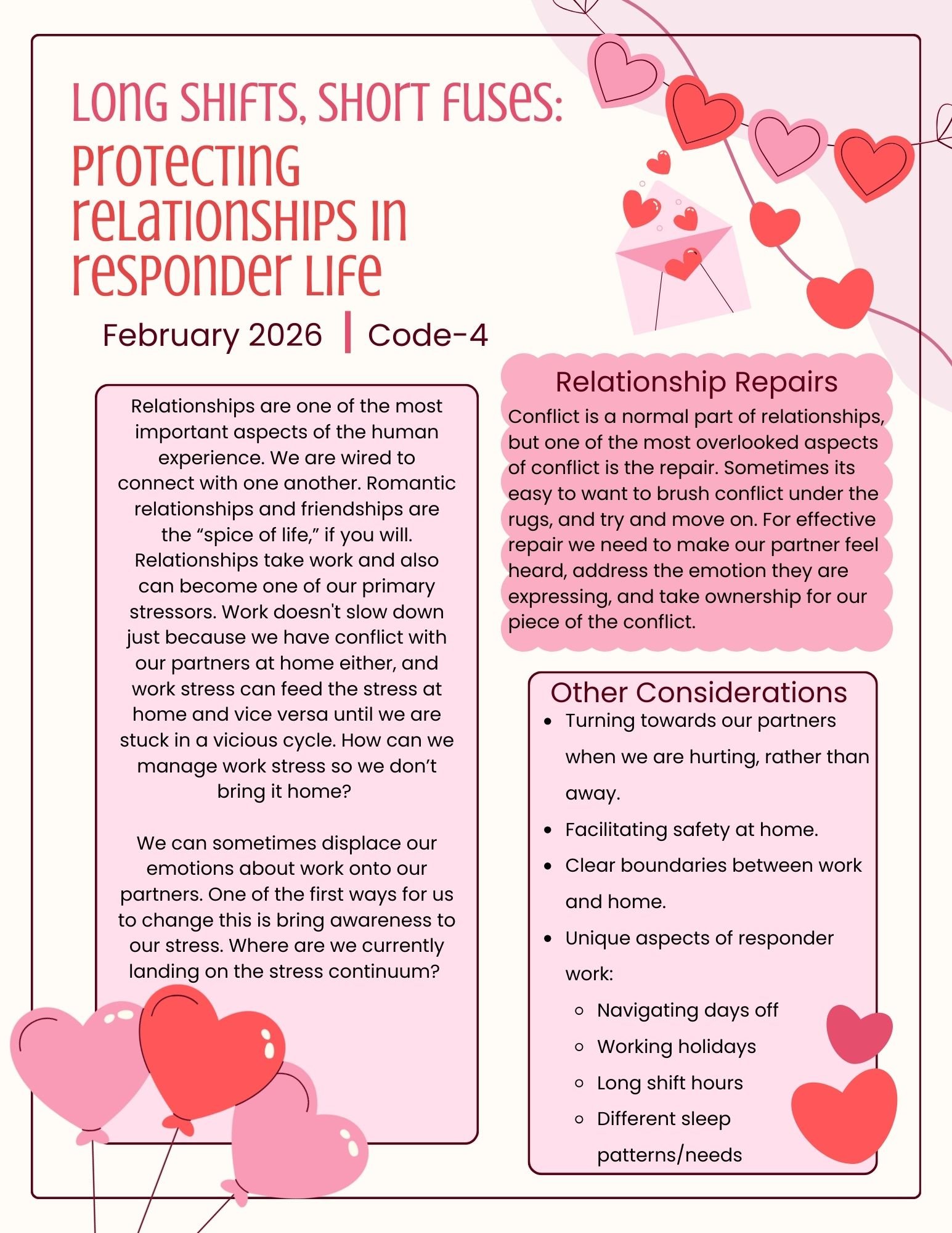 Long Shifts, Short Fuses: Protecting Relationships in Responder Life