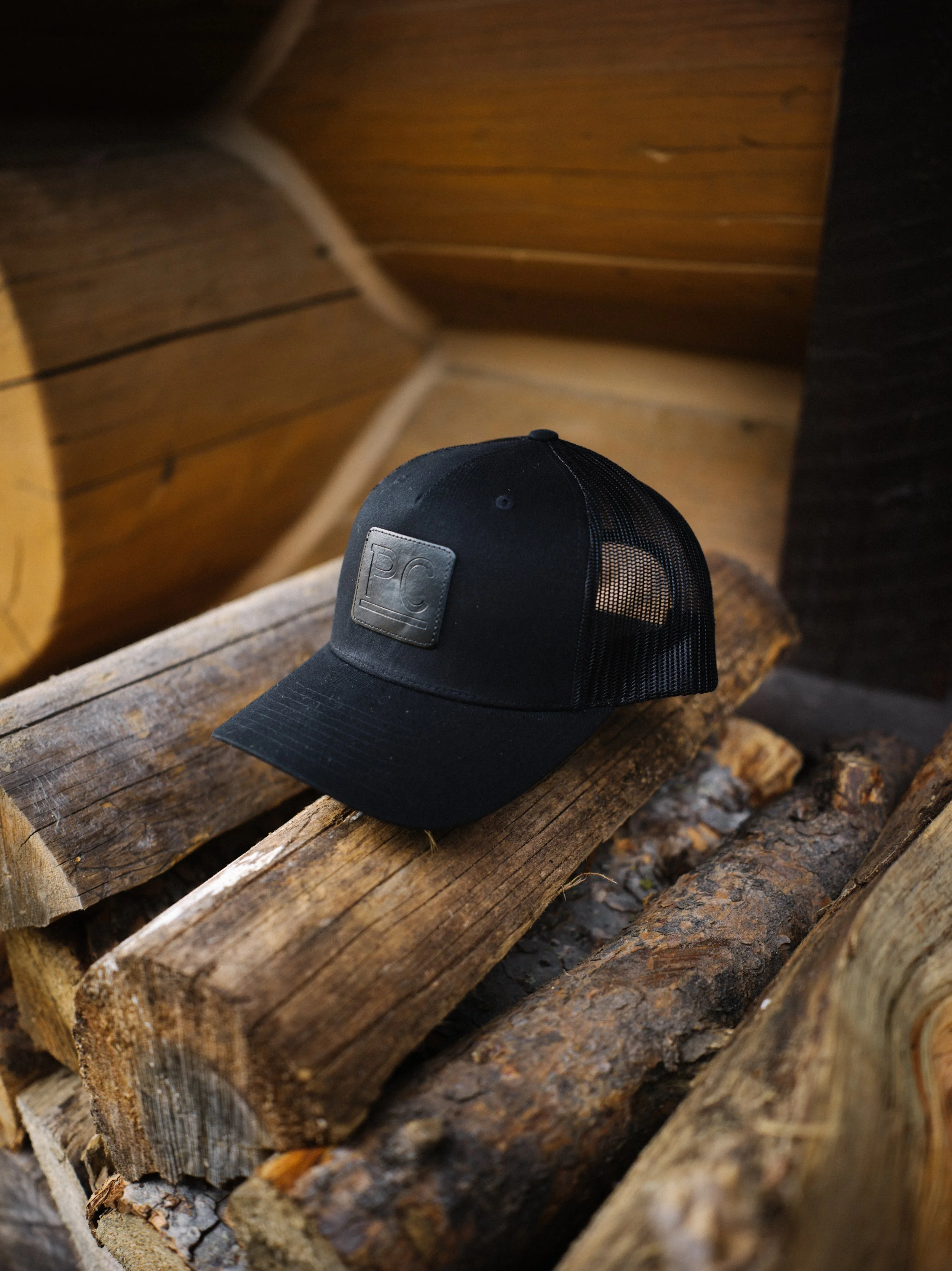 Black Five-Panel Trucker Hat