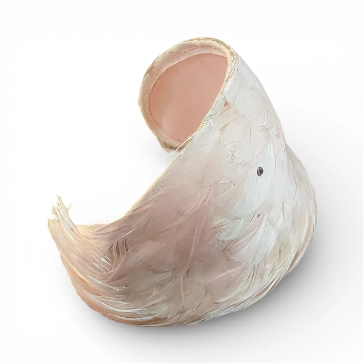 Vintage Feather Fascinator – Blush Ivory