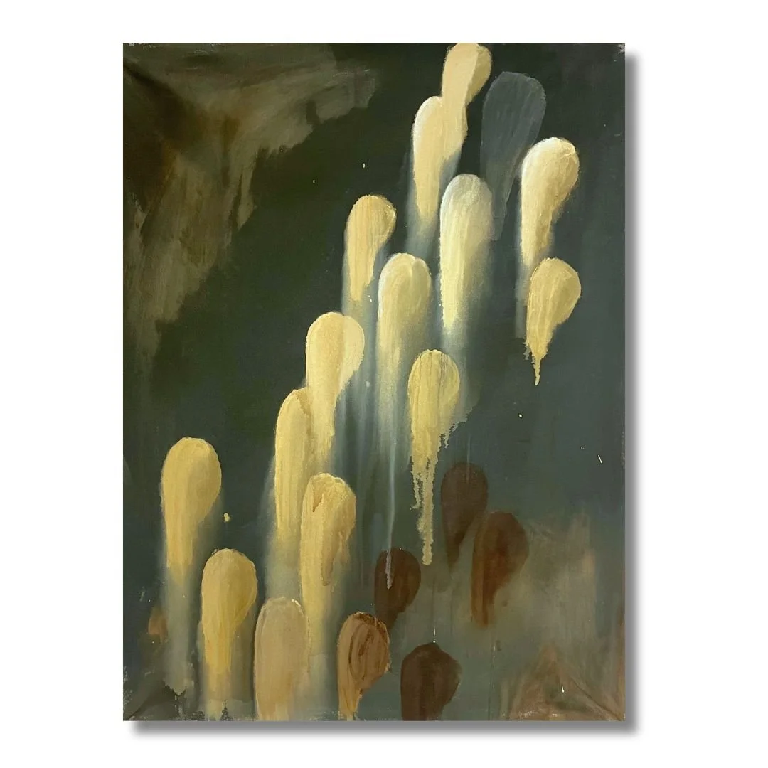 Olive with beige bulbs --- 36x48