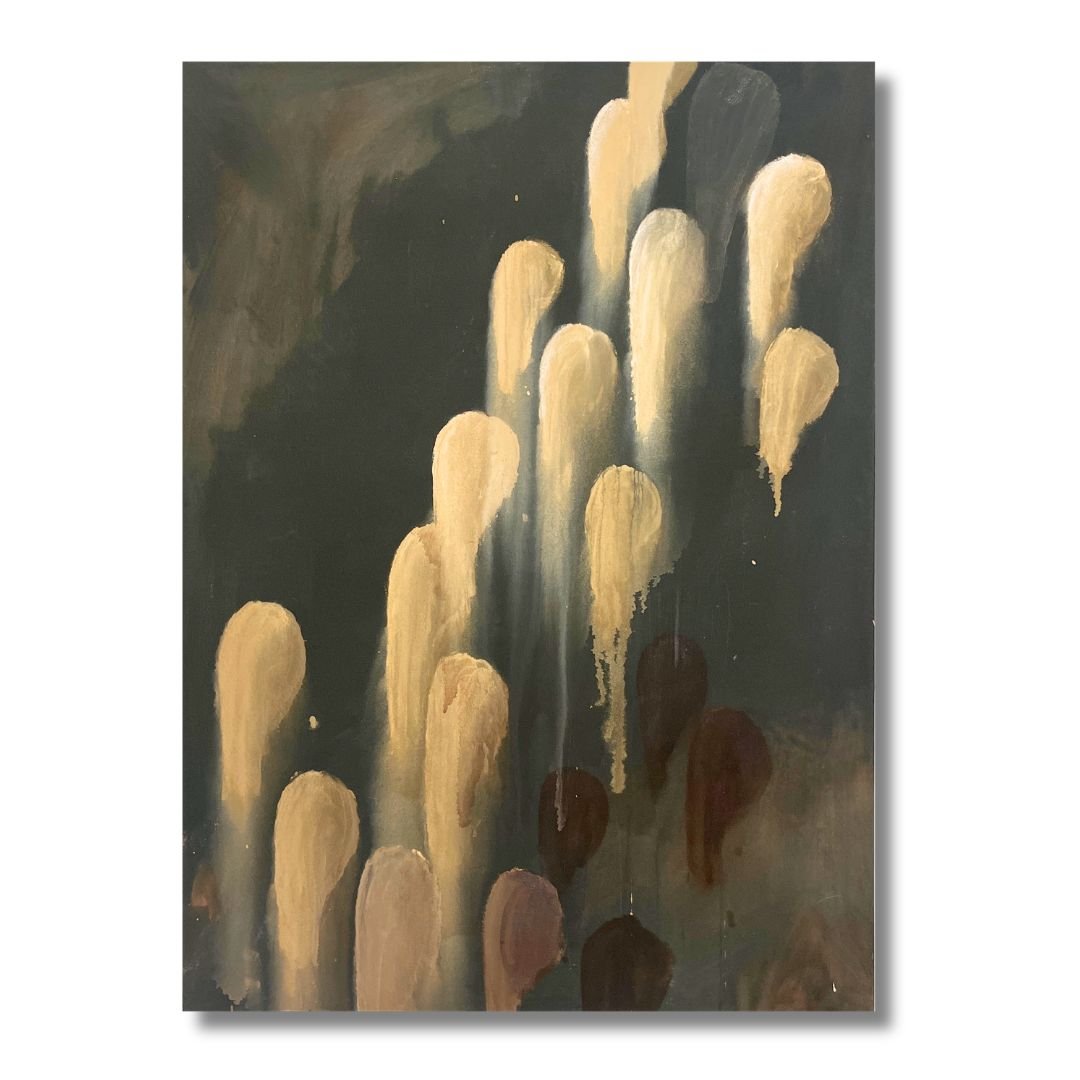 Olive with beige bulbs --- 36x48