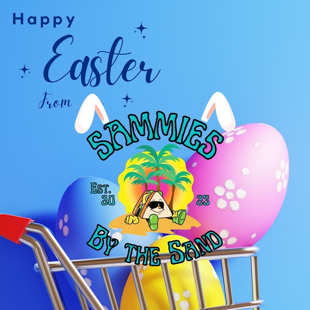 Happy Easter! Everyone at Sammies by the Sand hopes you have a safe and fun day with family and friends. 🐰🥚🐣 #SanDiego #SoCal #PacificBeach #Sandwich #SmallBiz #hungry #beach #food #yum #SammiesbytheSand