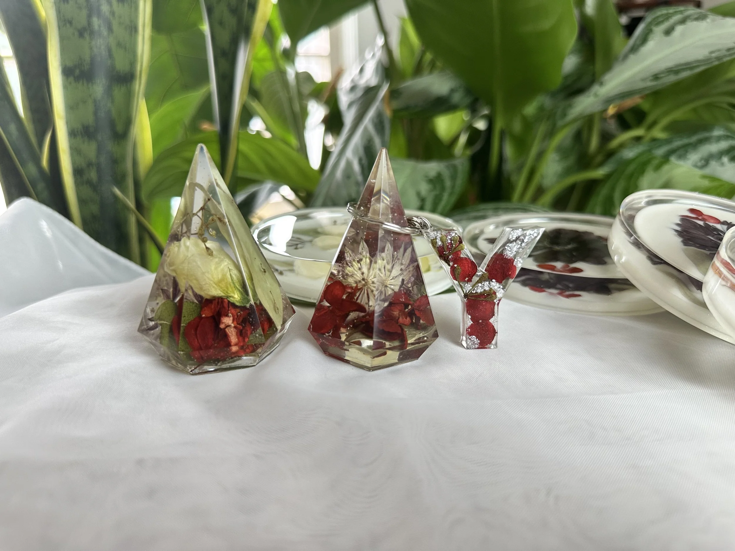 Mini Initial Keychains 
$20.00 [Add On Item]
Mini Ring Holder in Diamond Design
$35.00 [Add on Item]