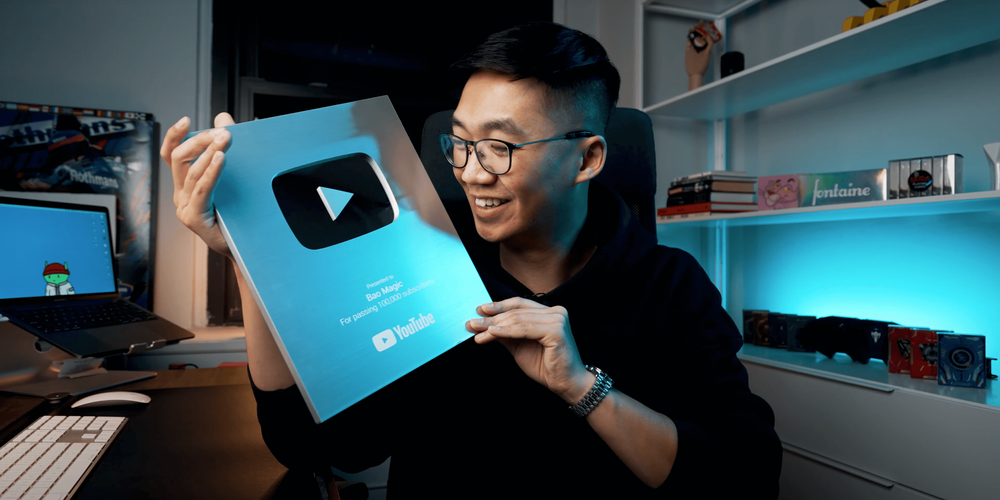 Bao Magic YouTube milestone plaque