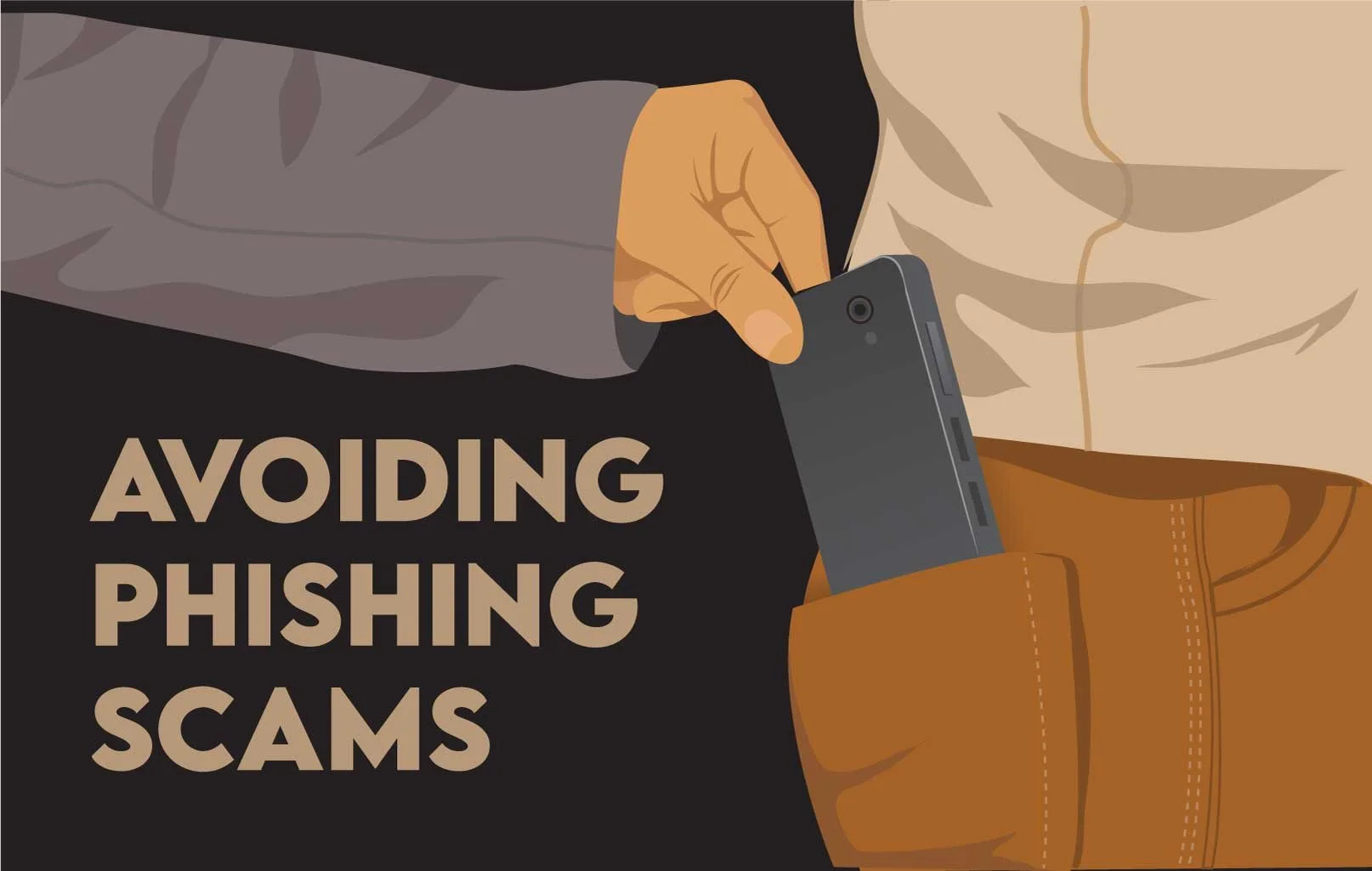 Illustration of a pickpocket demonstrating security risk