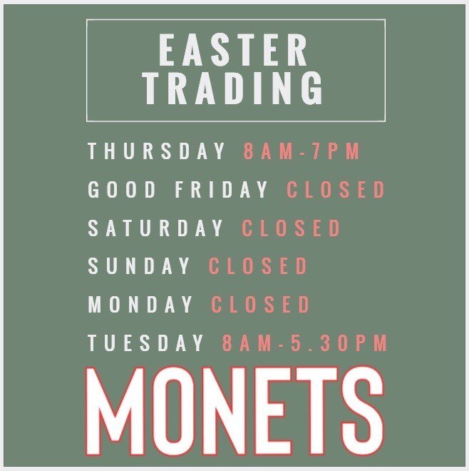 Easter Trading 2023 
Open late Thursday 6 March