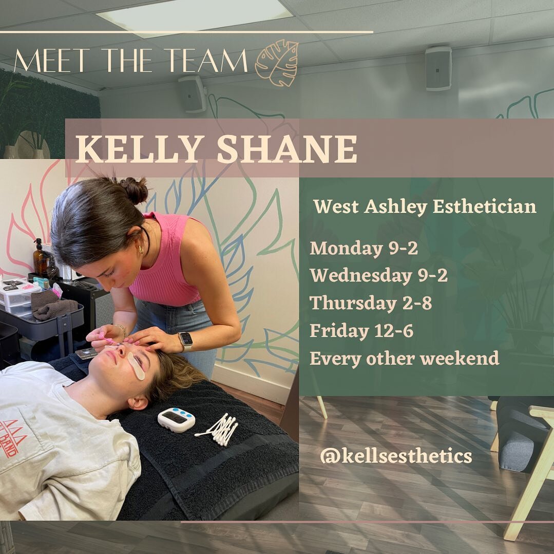 🌿 MEET KELLY 🌿

&bull; In her free time she loves to cook 👩&zwj;🍳 
&bull; She also enjoys traveling &amp; studied abroad in Italy 🇮🇹 
&bull; Her favorite service to do while at the salon is brows 💫

You can book with Kelly in West Ashley by ca