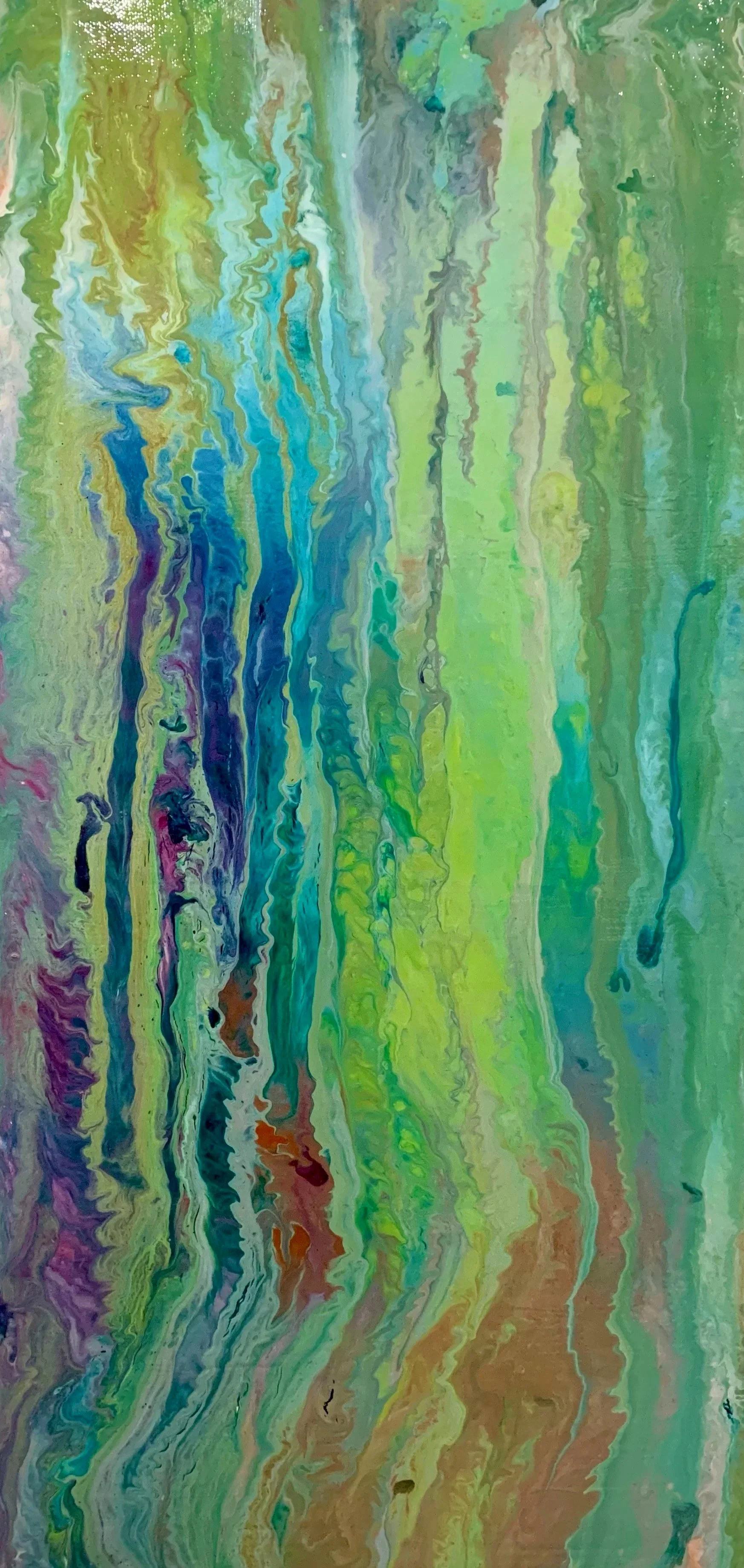 "Aqua Lung ll" 24 x 12 Mixed Media