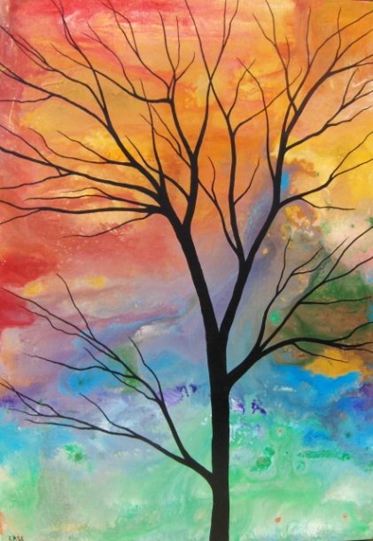 Wishing Tree #45 – "Splendid Day" 42 x 30 (SOLD)