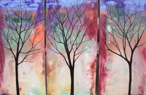 March Trio – 30 x 45 total. (Each canvas is 30 x 15). SOLD
