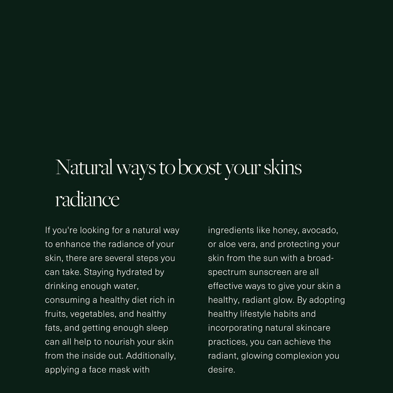 Natural ways to boost your skin's radiance 💫
