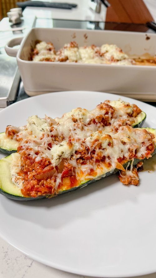 Lasagna Stuffed Zucchini Boats — Cailee Eats