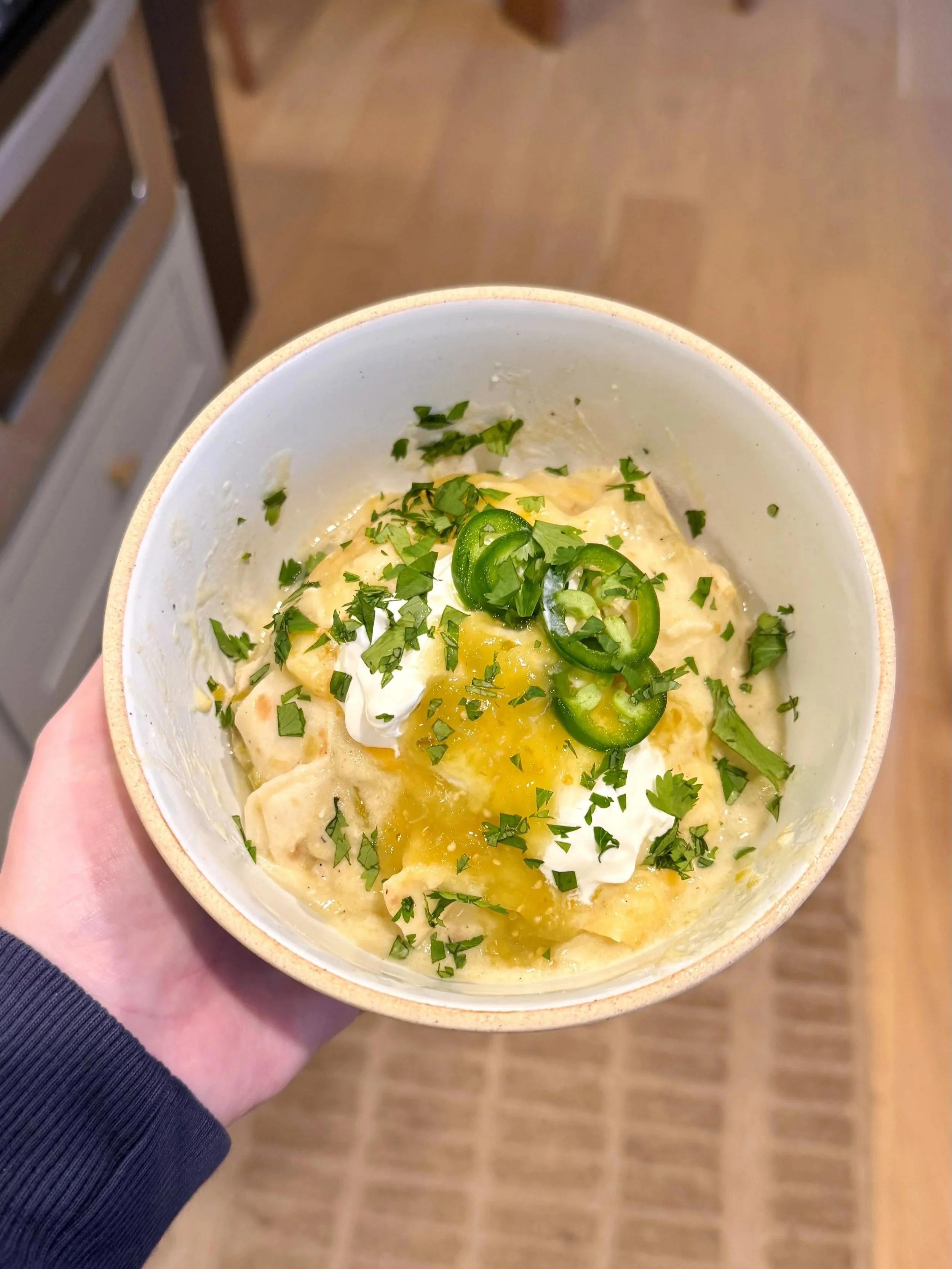 Crockpot White Chicken Enchiladas