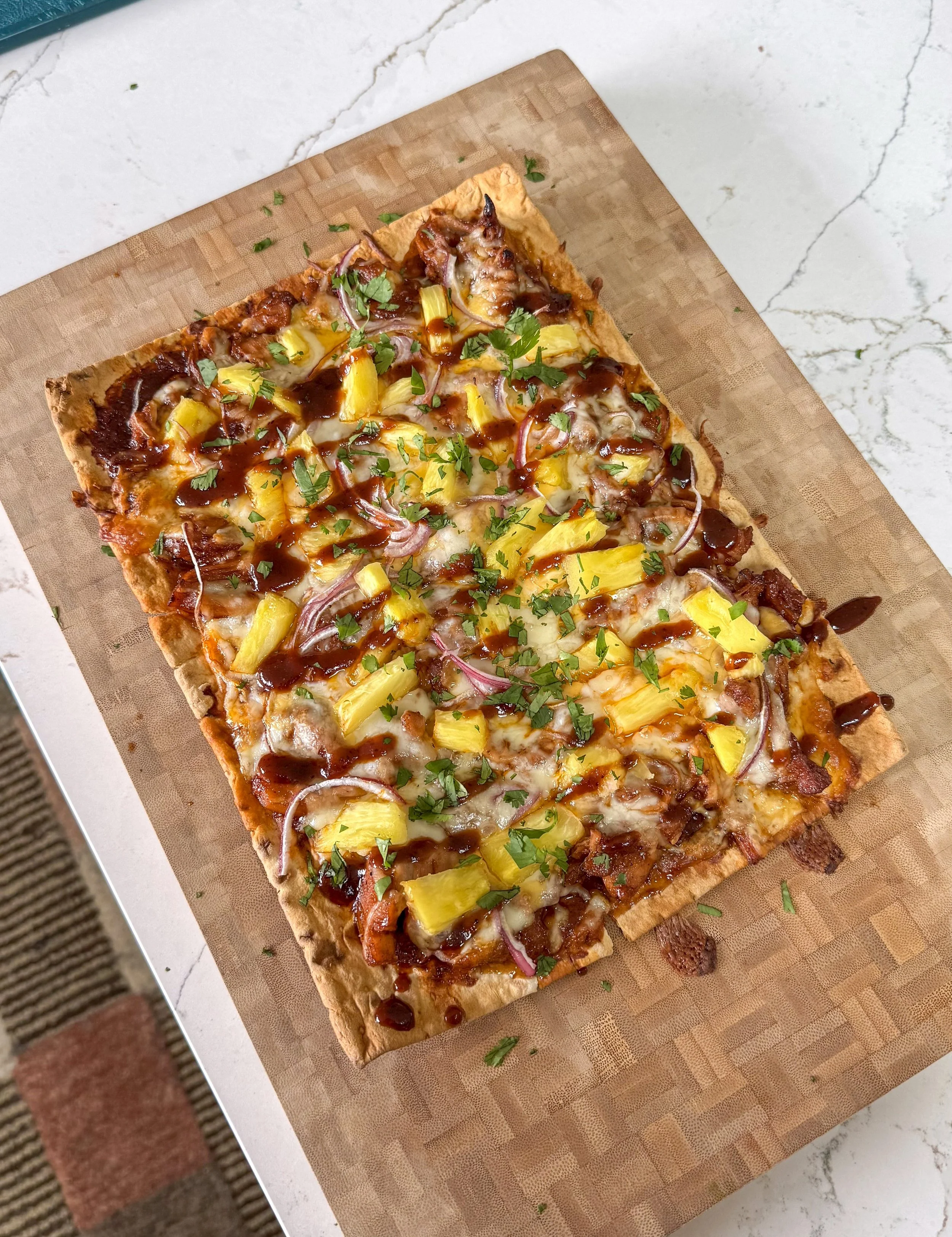 Pineapple BBQ Chicken Flatbread