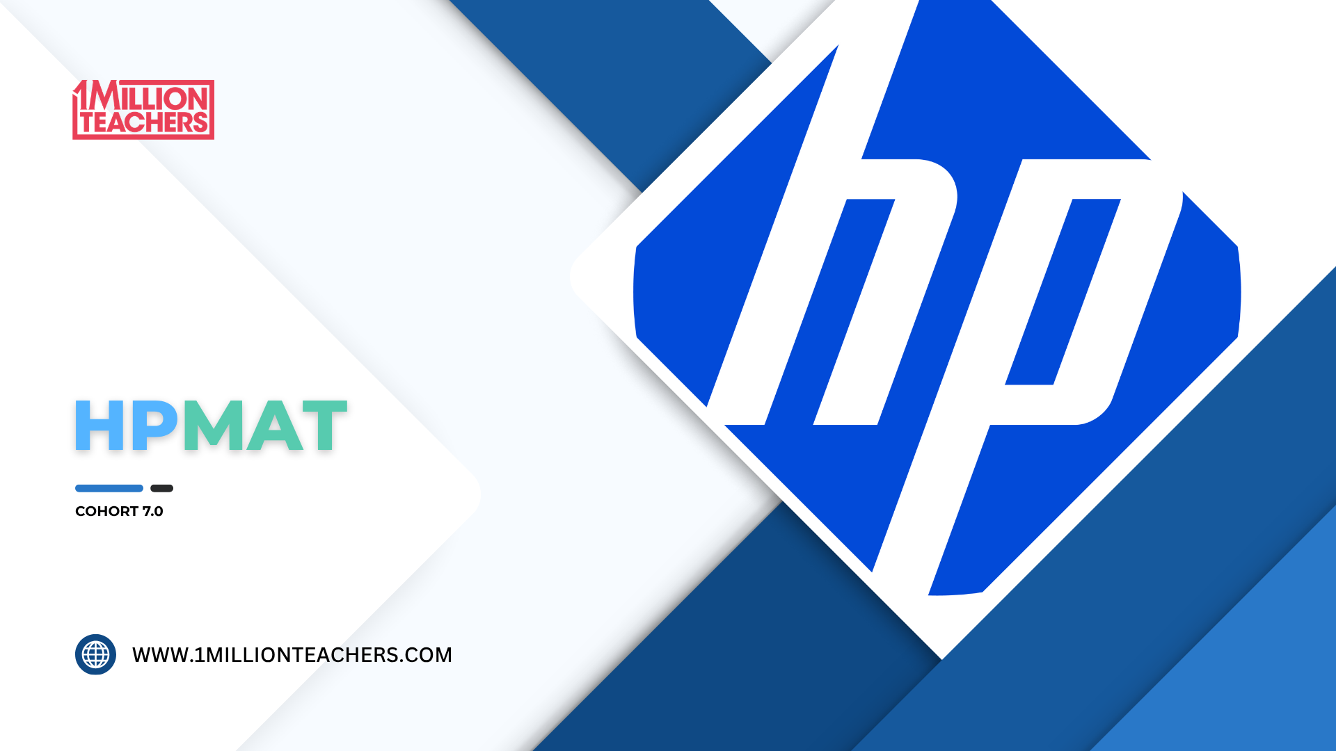 Women wearing black shirts with the '1 Million Teachers' logo pose behind a pink frame that says 'Proud Blackbelt'. They are attending a program or event, with one woman holding the frame and smiling at the camera. Other people are visible in the background, some using their phones.